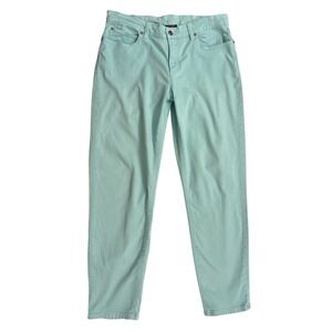 Eileen Fisher Organic Cotton Blend Aqua Green Denim Jeans Womens Size 12‎